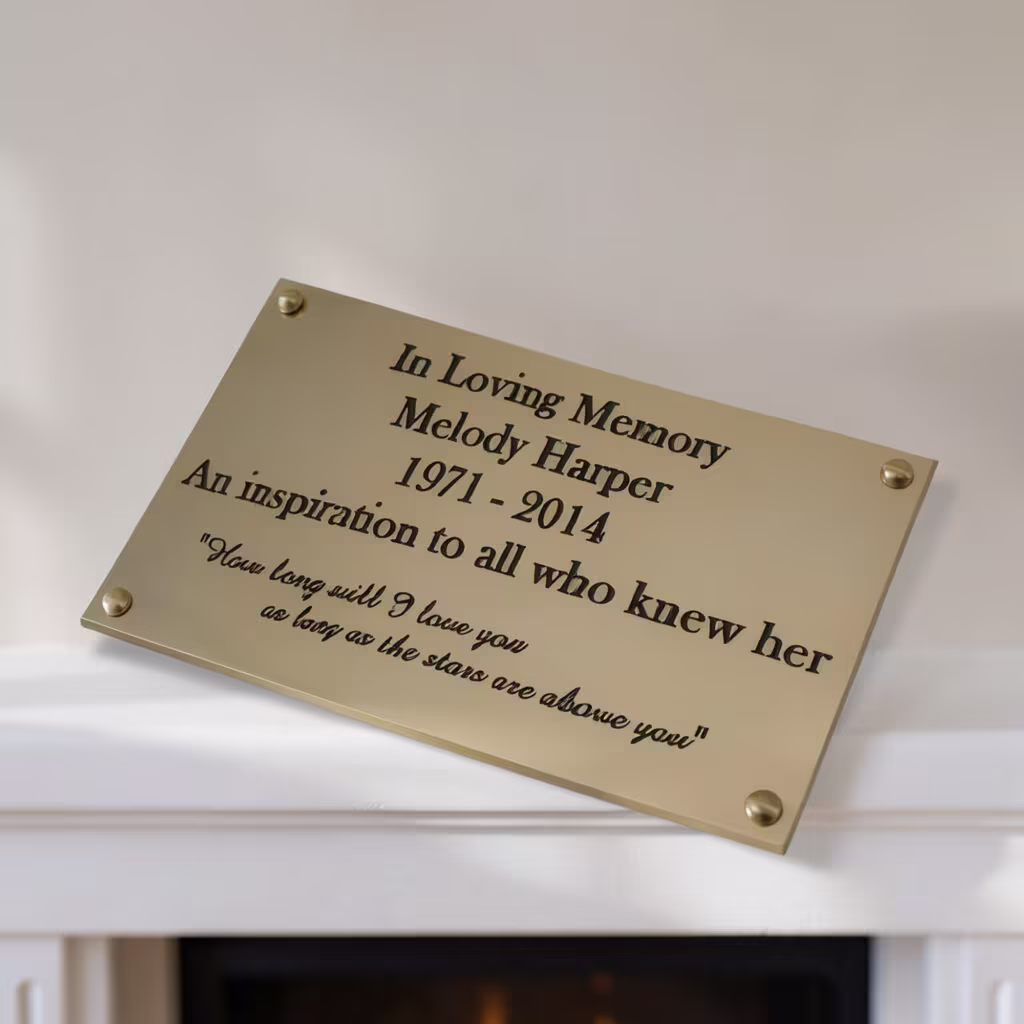 Solid Brass Engraved Plaque