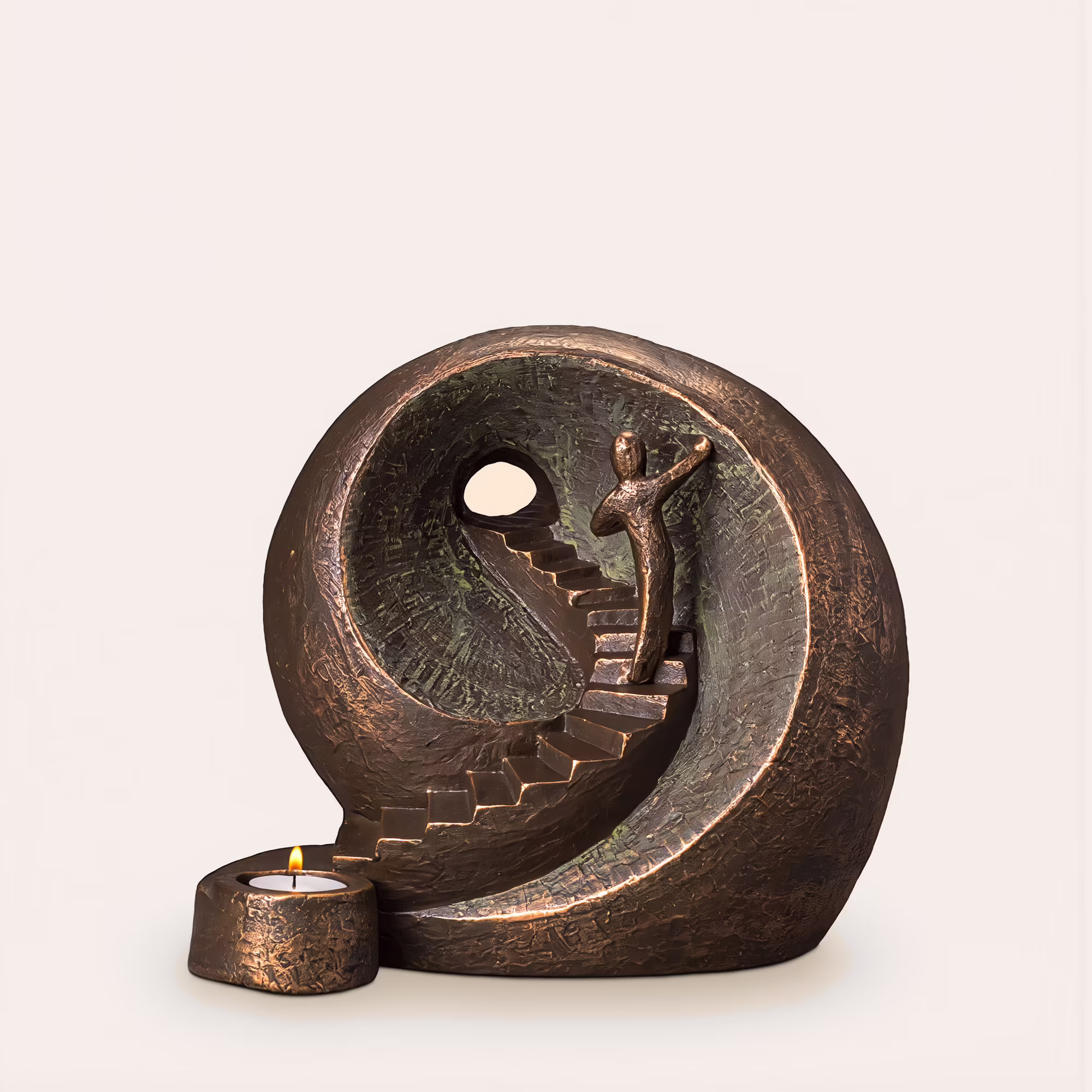 Stairway Ceramic Urn Bronze