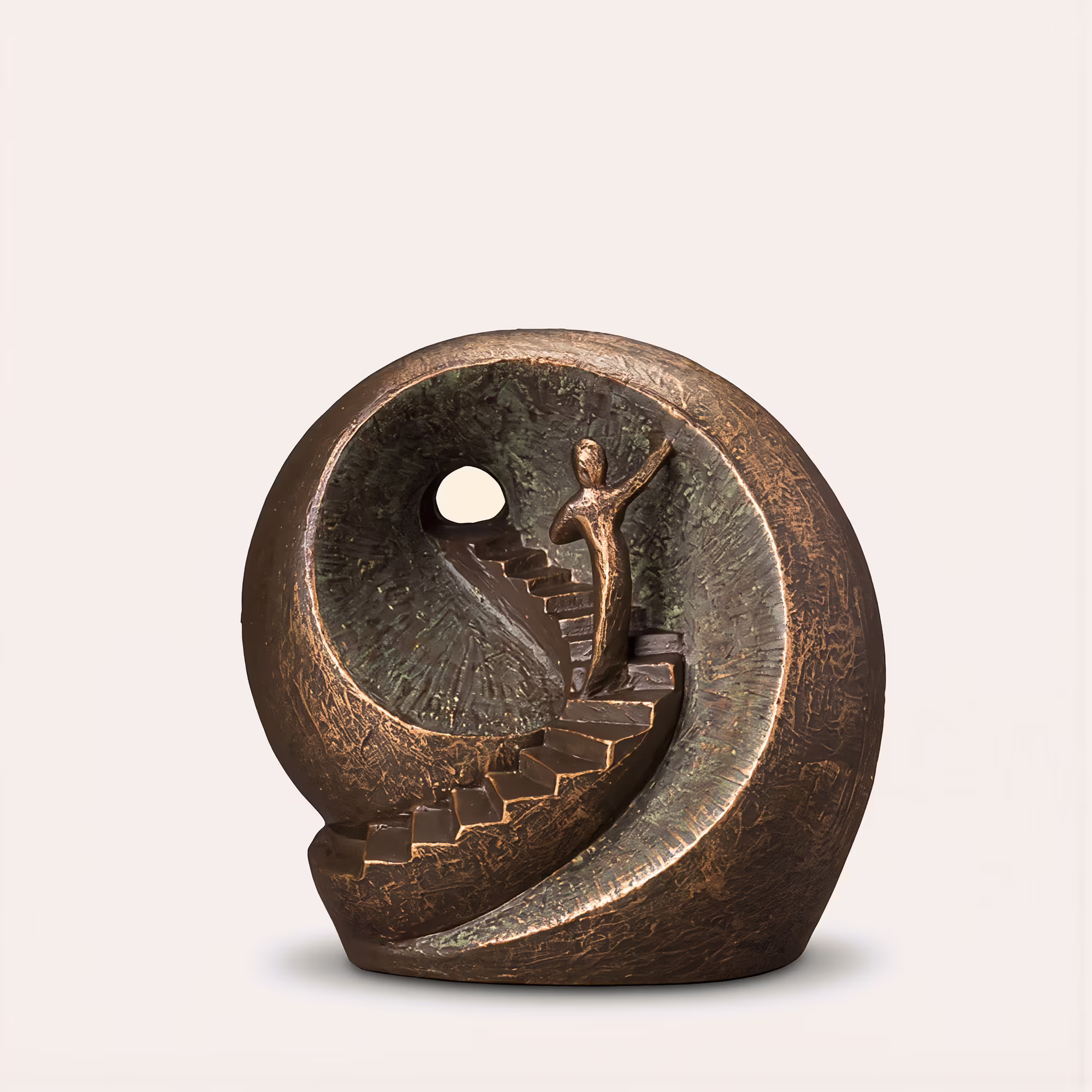Stairway Ceramic Urn Bronze