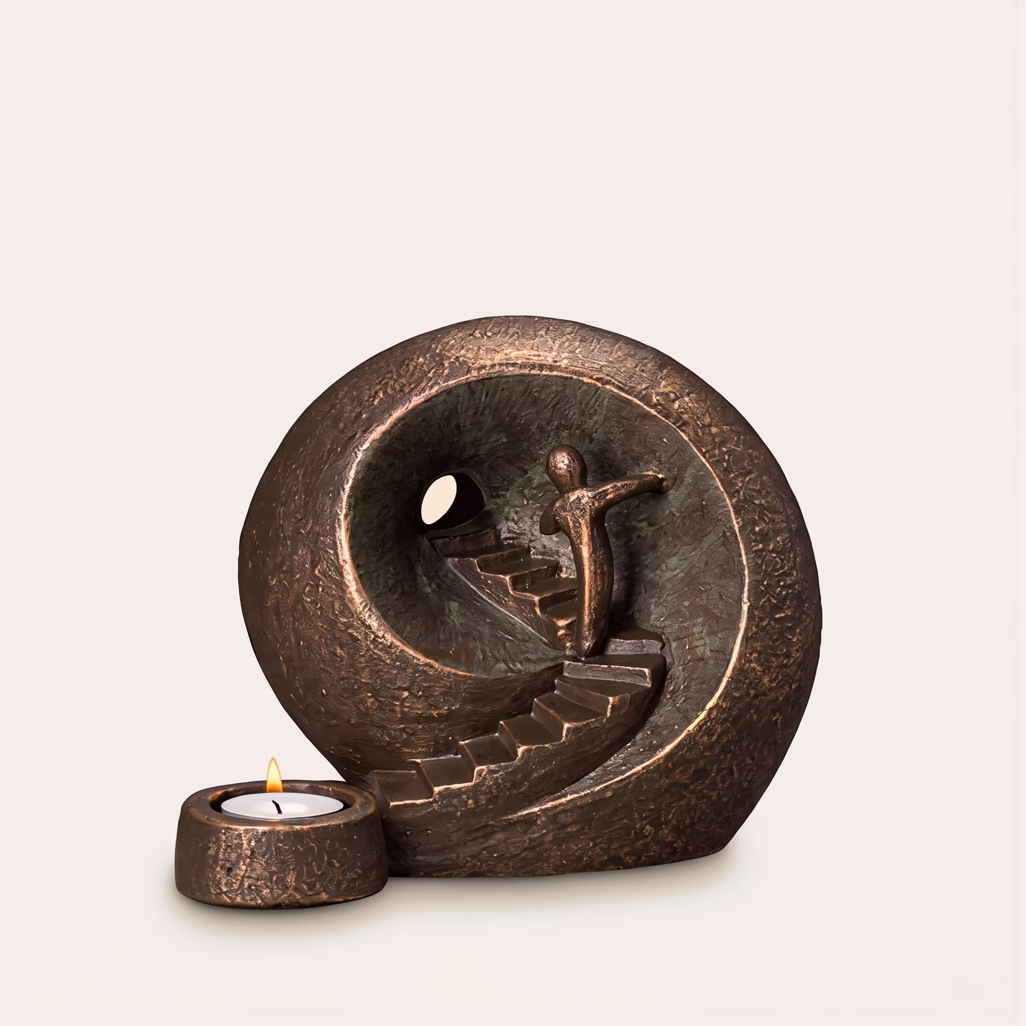 Stairway Ceramic Urn Bronze