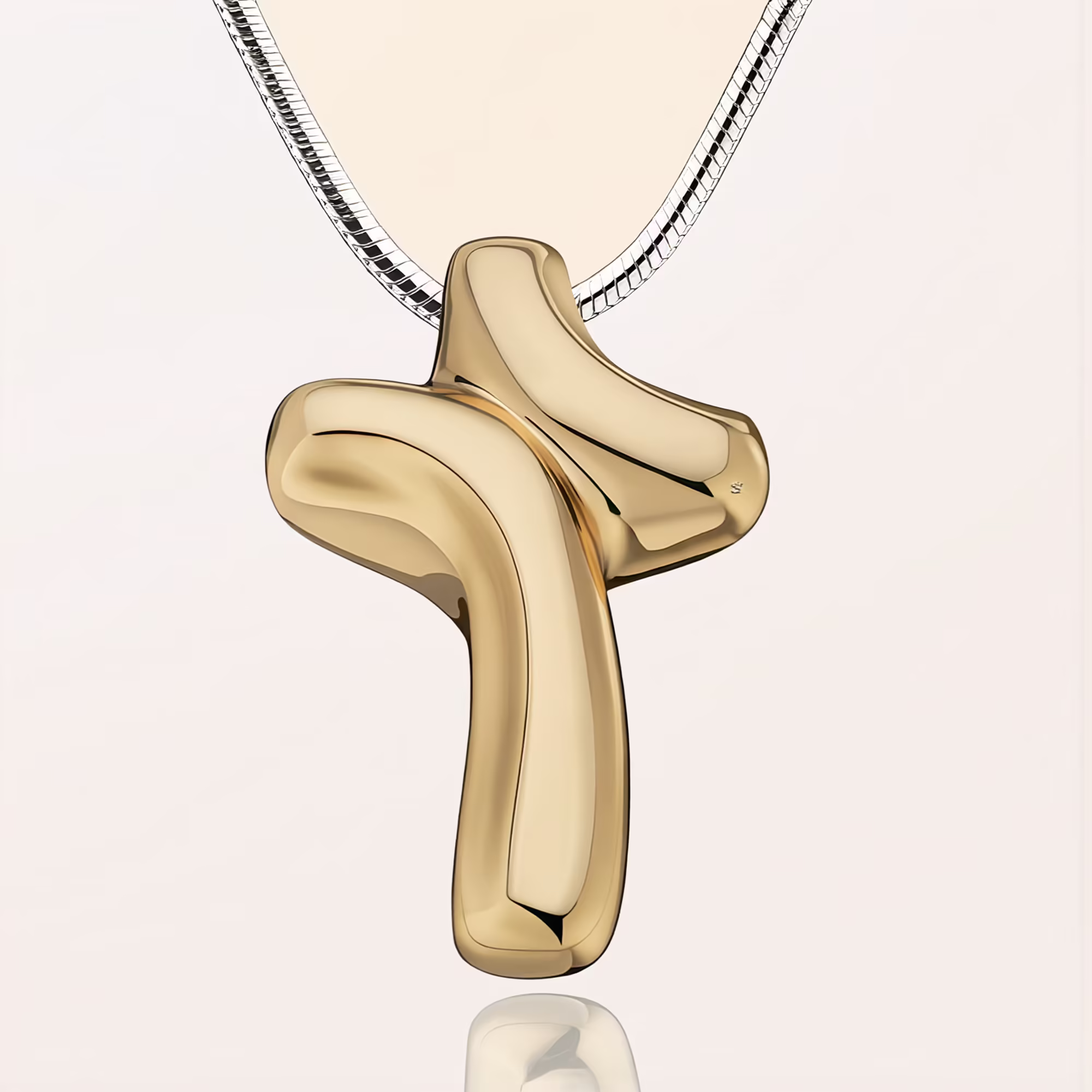 gold United Cross Cremation Necklace