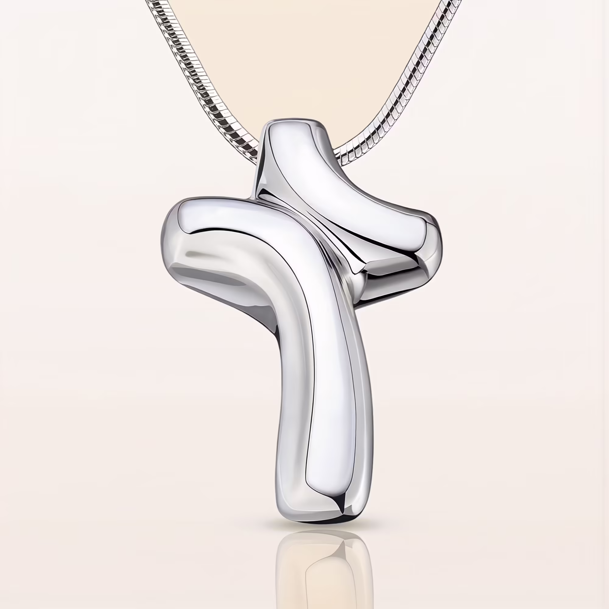 silver United Cross Cremation Necklace