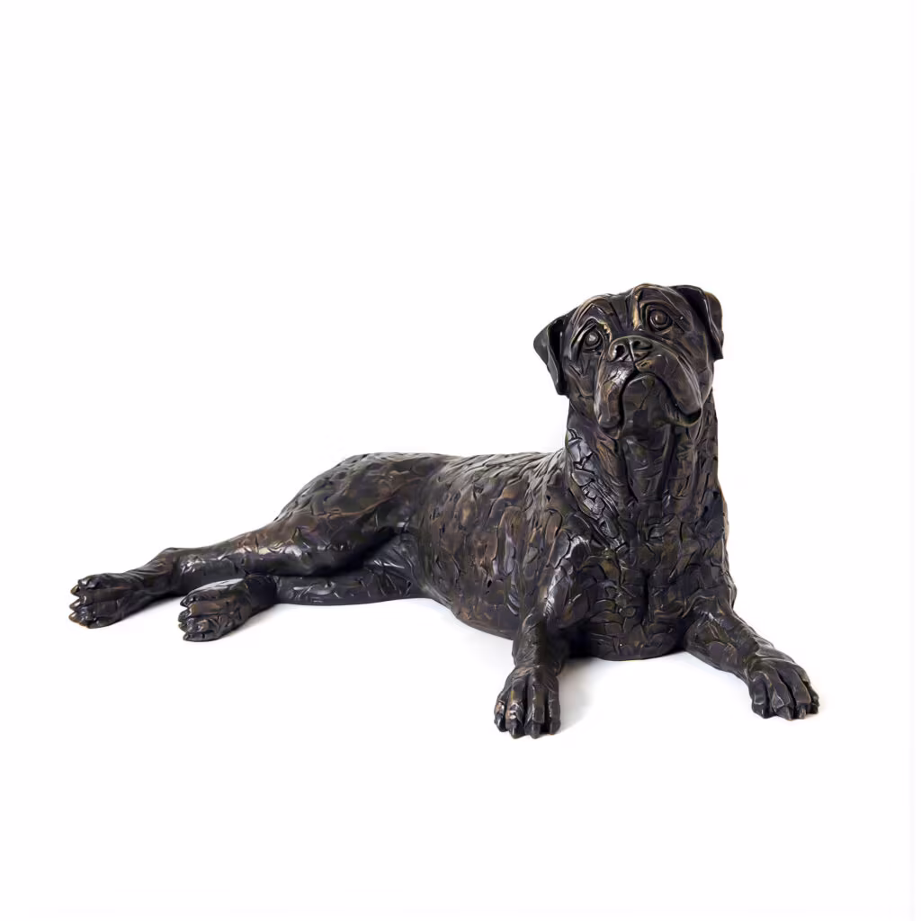 Boxer Figurine Bronze Urn