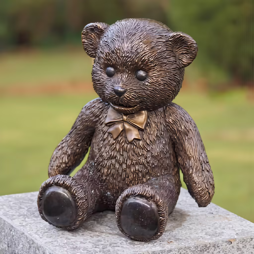 Bronze Teddy Bear Grave Ornament