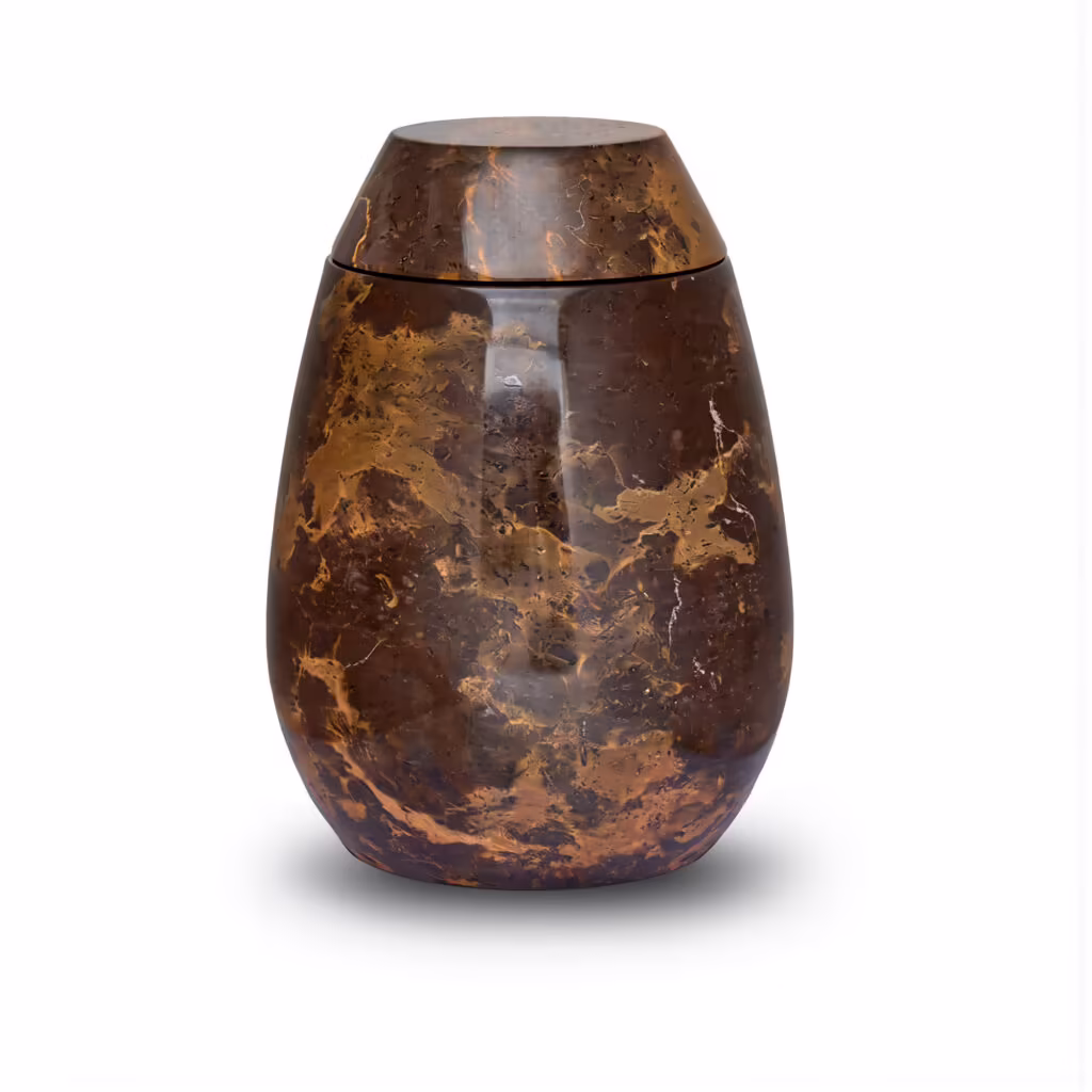 large brown marble urn
