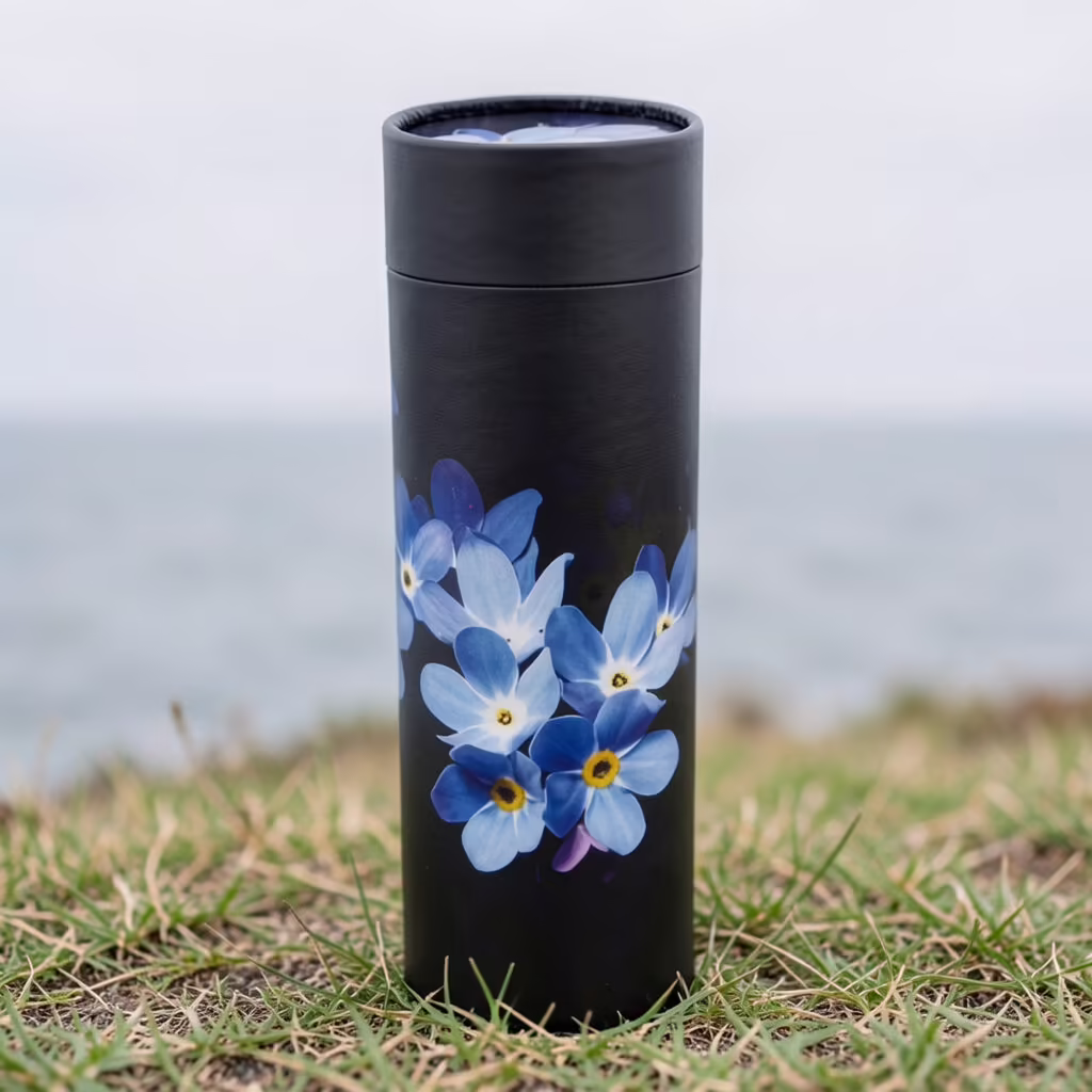 charcoal flower scatter tube