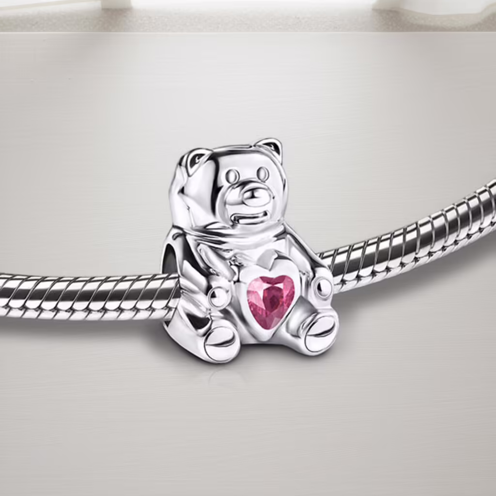 Cuddle Bear Memorial Charm