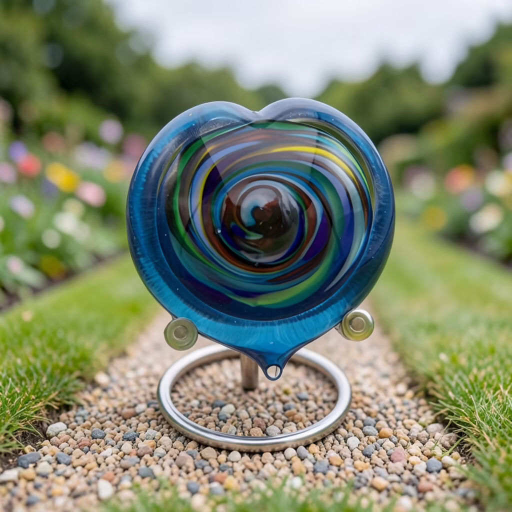 Glass Heart Keepsake Urn