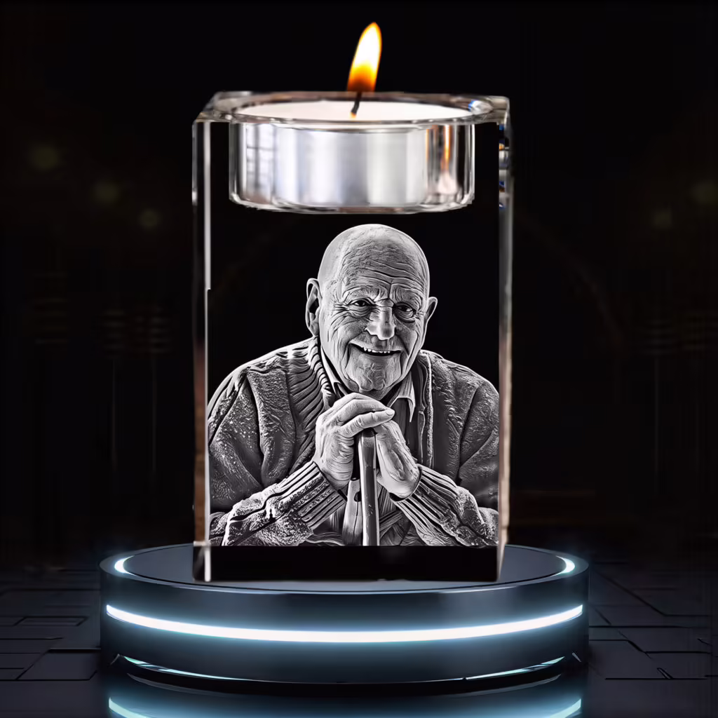 memorial candle glass