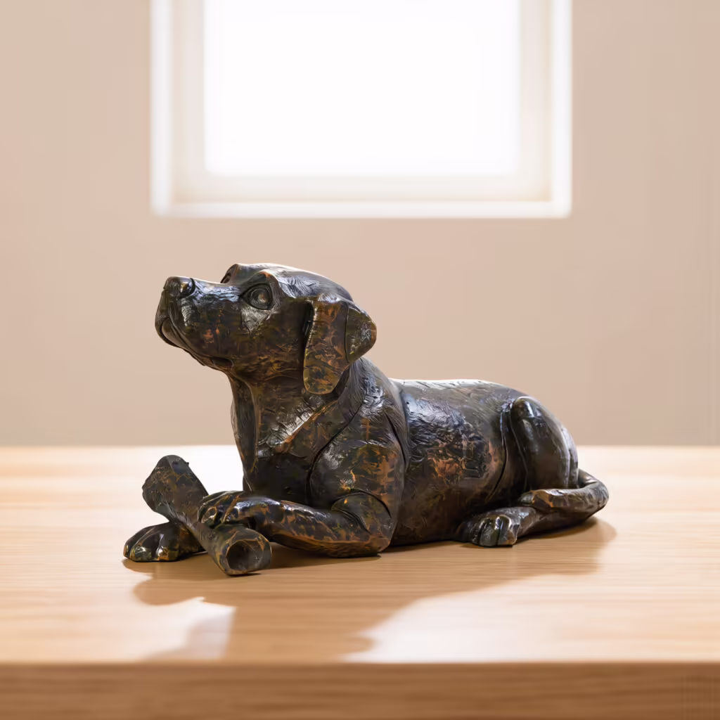 Labrador Dog with Bone Urn