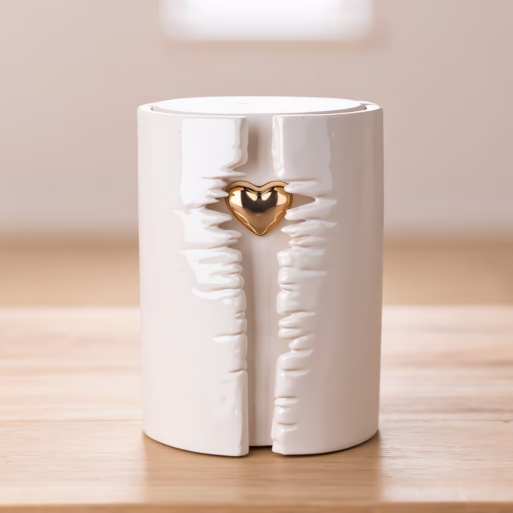 Modern Encased Heart Urn