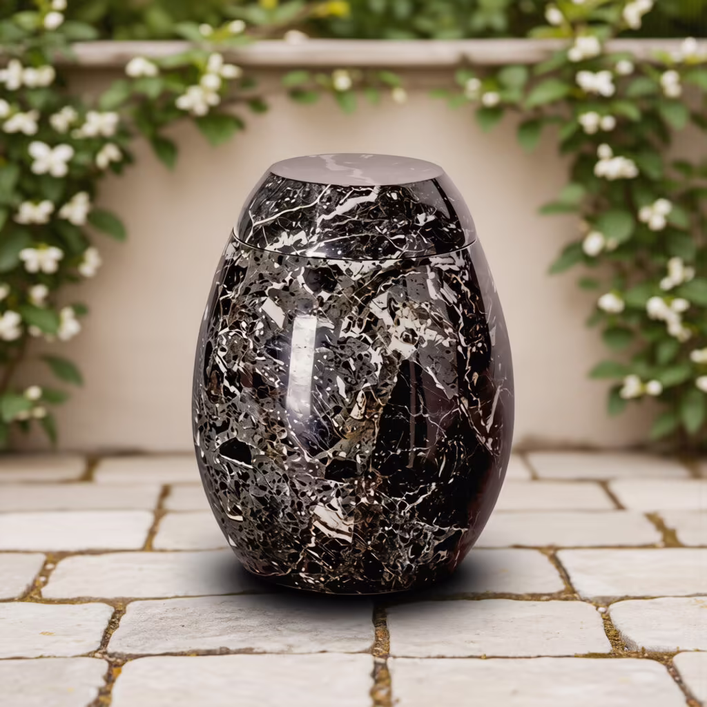 black marble urn