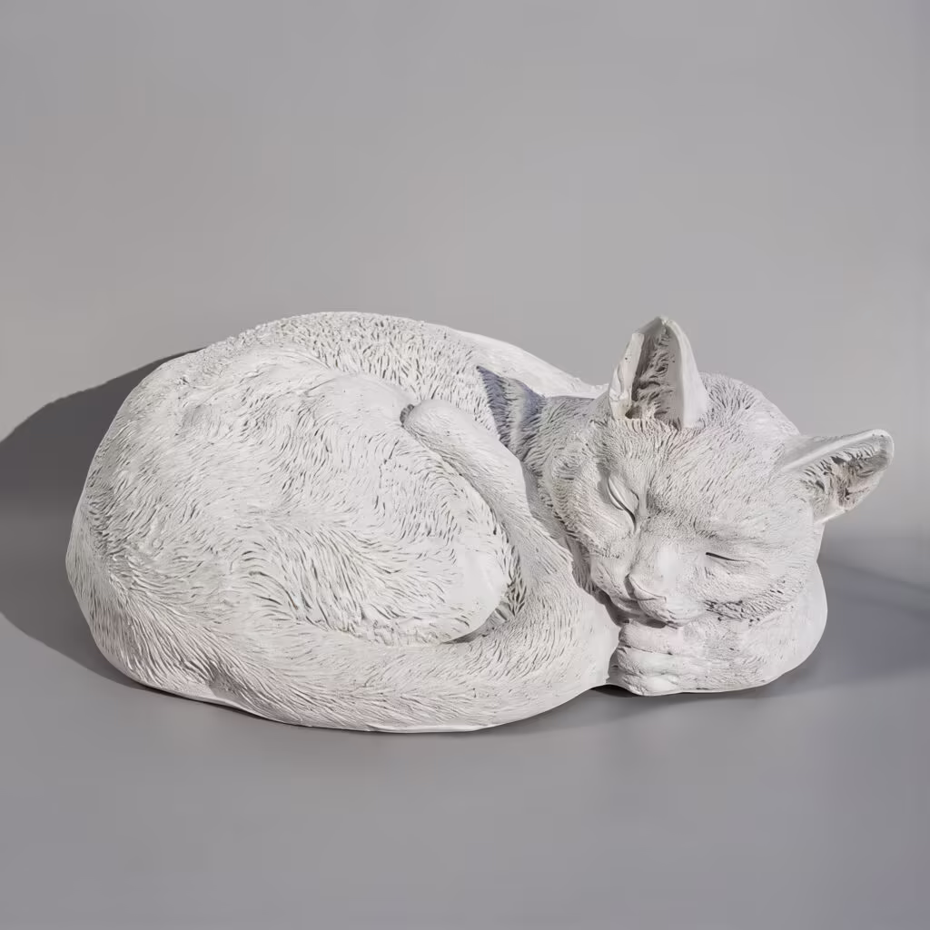 personalised sleeping cat urn