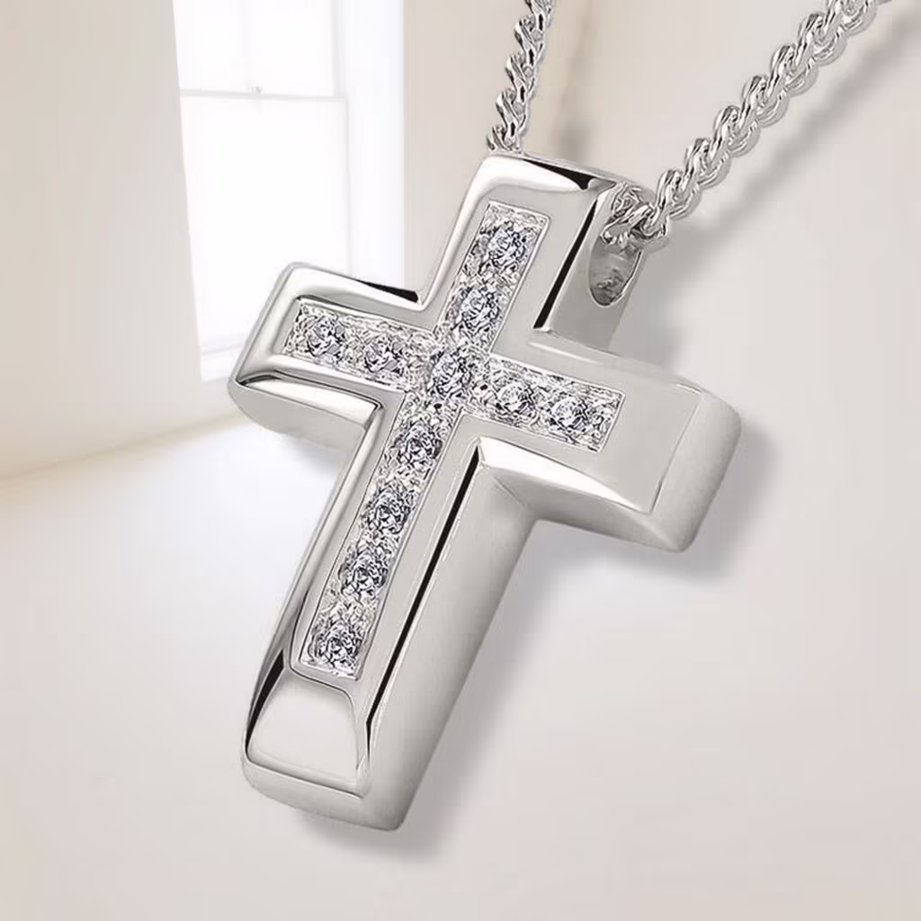 Shining Cross Cremation Necklace