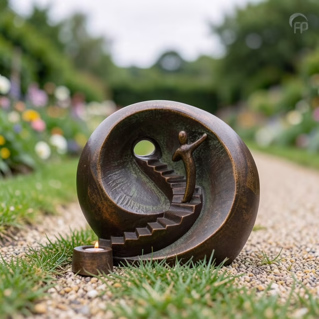 Stairway Ceramic Urn Bronze