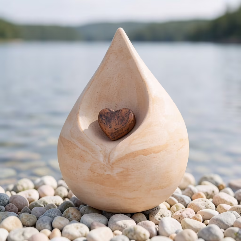 Teardrop with Heart Bio Urn