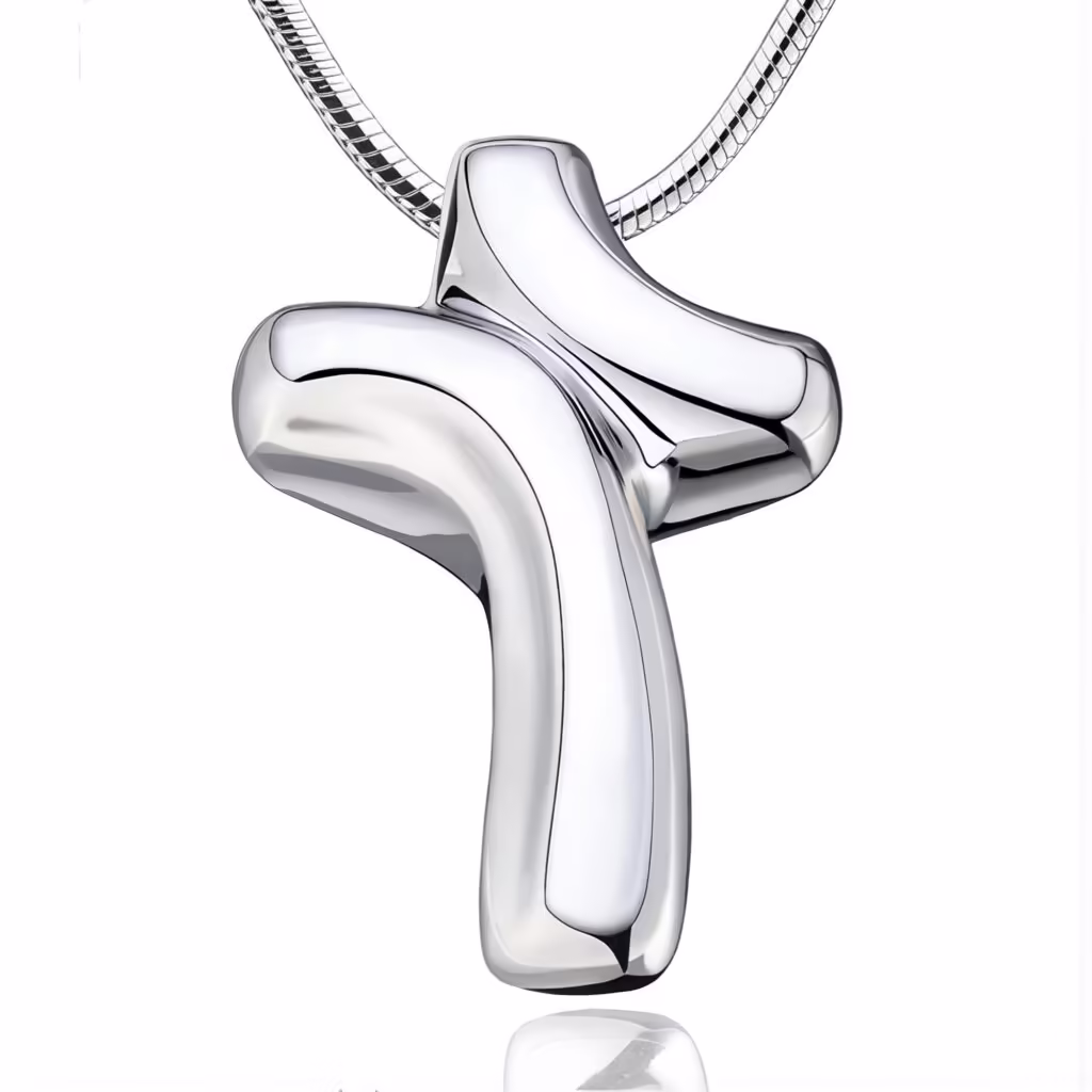 silver United Cross Cremation Necklace
