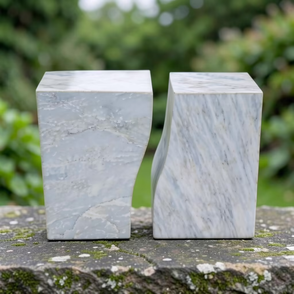 double white marble urn for 2