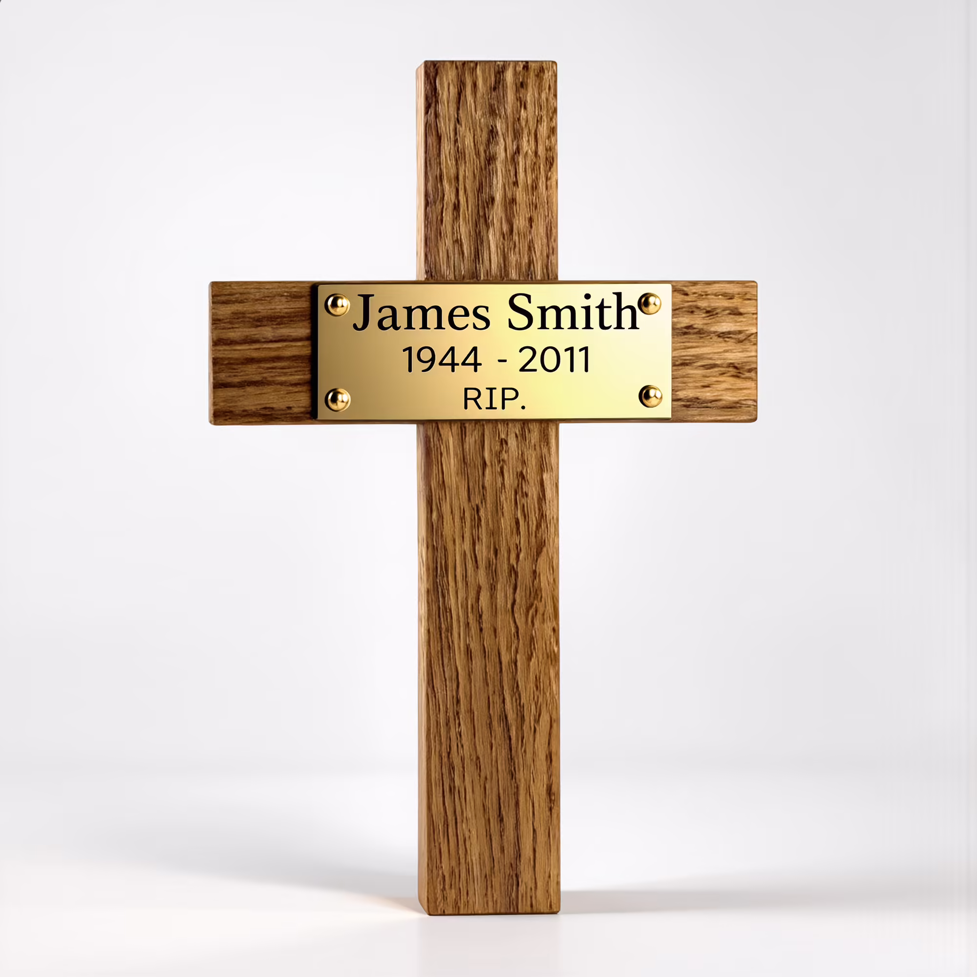 Wooden Memorial Cross Plaque